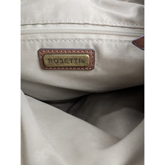 Embroidered‎ Floral Brown Rosetti PVC Leather Handbag - Picture 8 of 9